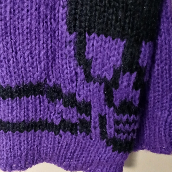 TRIPP nyc Purple Long Sleeve Black Skull Sweater Size M GOTH STEAMPUNK - Picture 6 of 10